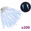 Julbelysning 200 LEDs kallvit 20 m akryl PVC vidaXL – miniatyr 2