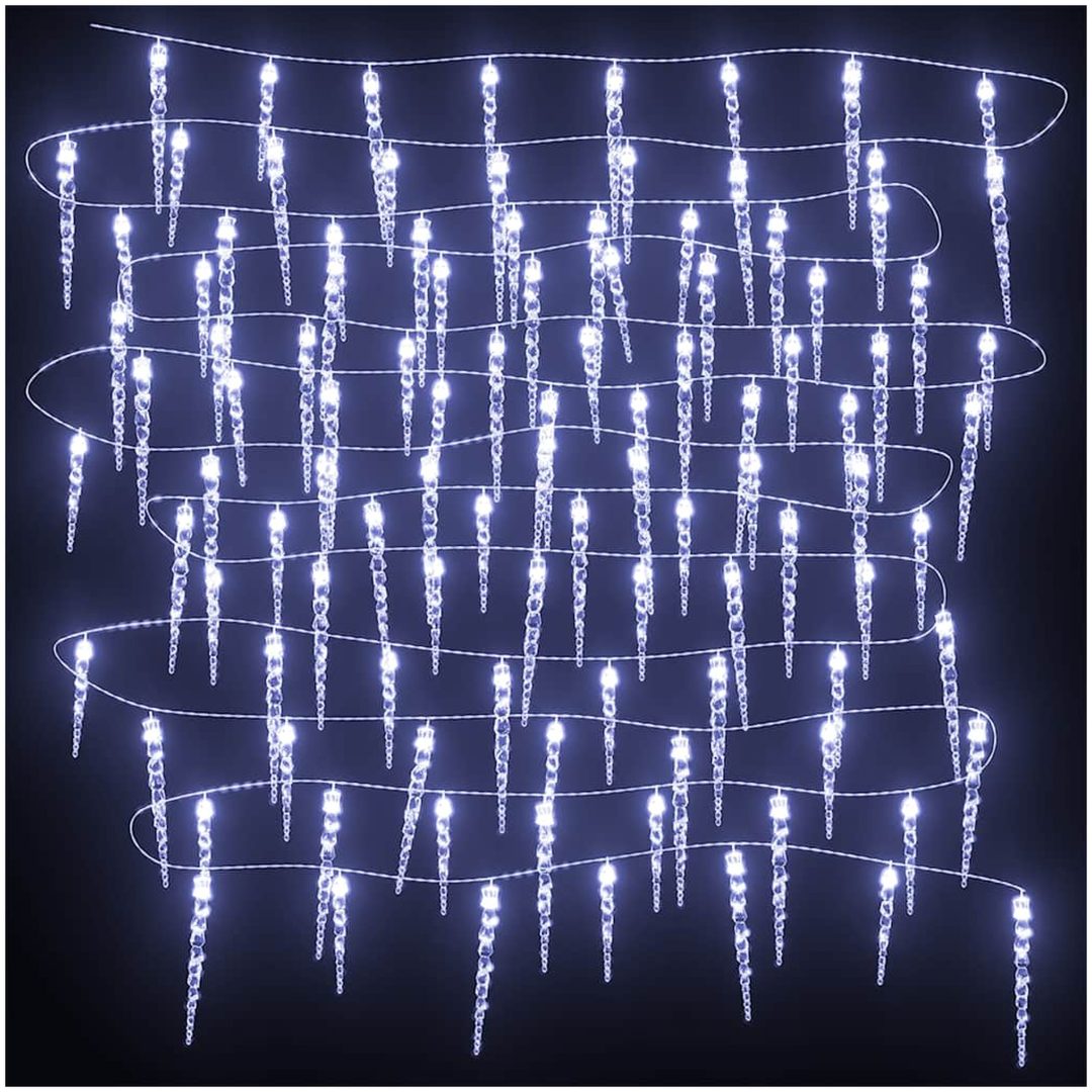 Julbelysning 200 LEDs kallvit 20 m akryl PVC vidaXL – bild 4