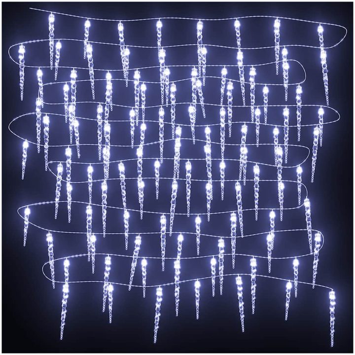 Julbelysning 200 LEDs kallvit 20 m akryl PVC vidaXL – bild 4