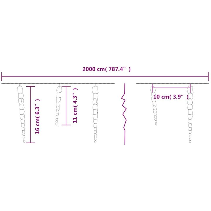 Julbelysning 200 LEDs kallvit 20 m akryl PVC vidaXL – bild 9