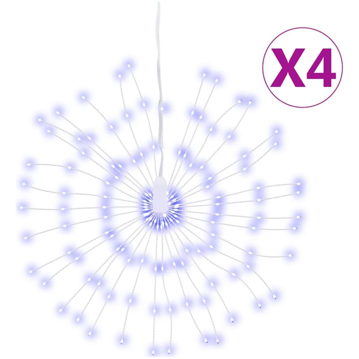 Julbelysning 4 st 140 LED blå 17 cm vidaXL – bild 2
