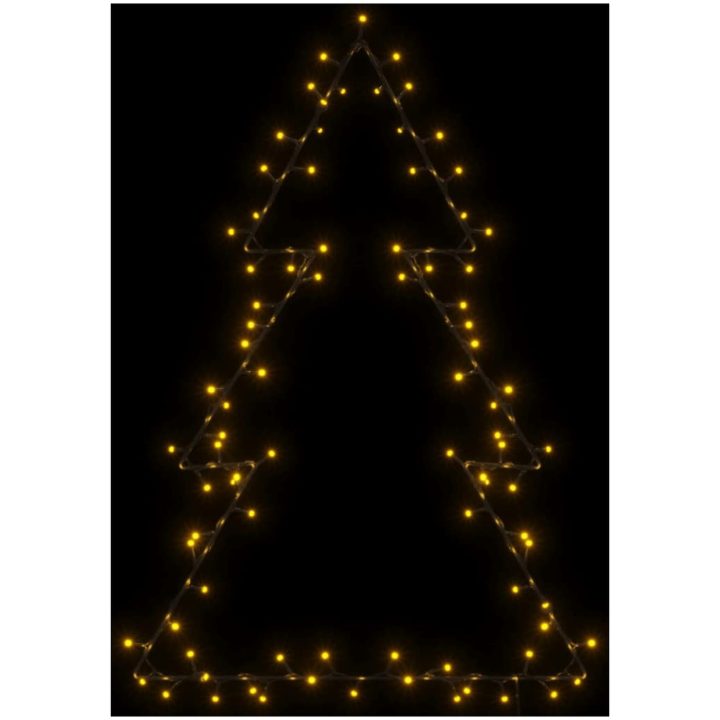 Julbelysning julgran silhuett 115 LEDs varmvit vidaXL 63 x 90 cm – bild 5