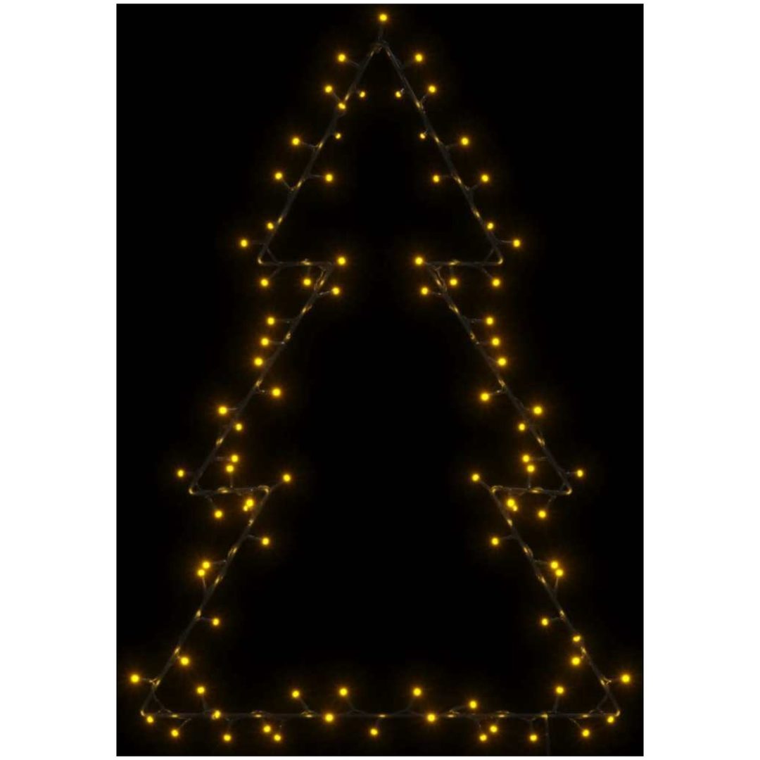 Julbelysning julgran silhuett 115 LEDs varmvit vidaXL 63 x 90 cm – bild 6