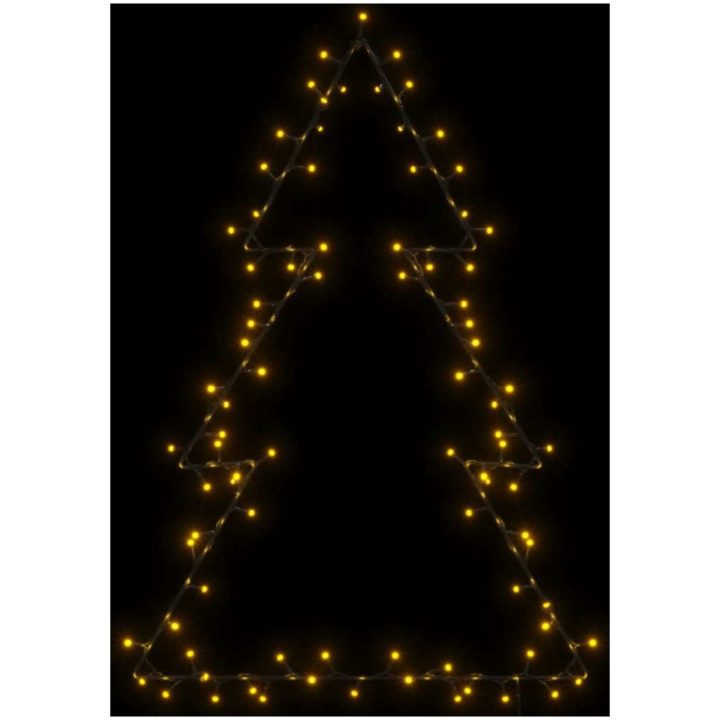Julbelysning julgran silhuett 115 LEDs varmvit vidaXL 63 x 90 cm – bild 6