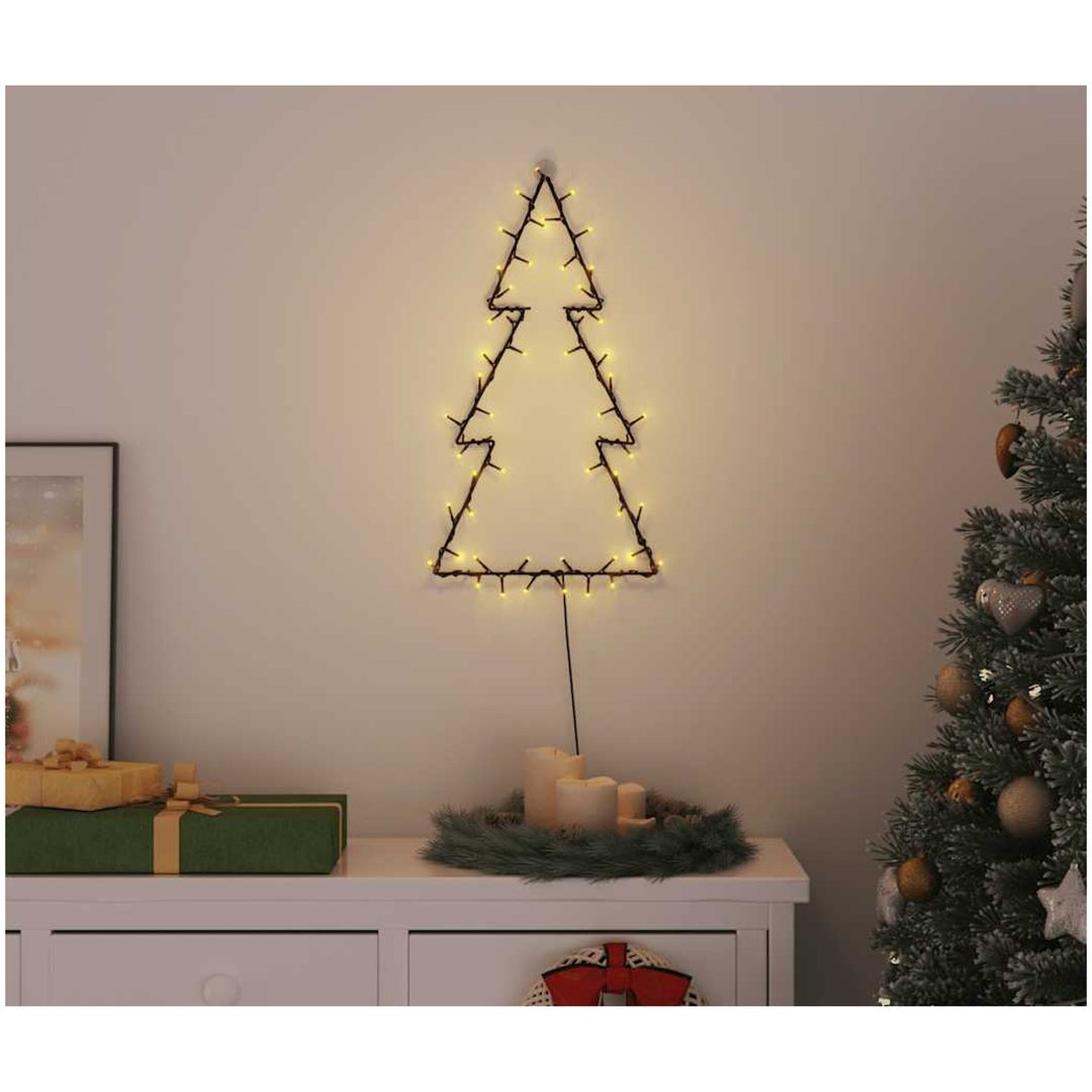 Julbelysning julgran silhuett 80 LEDs varmvit vidaXL 34 x 60 cm – bild 2