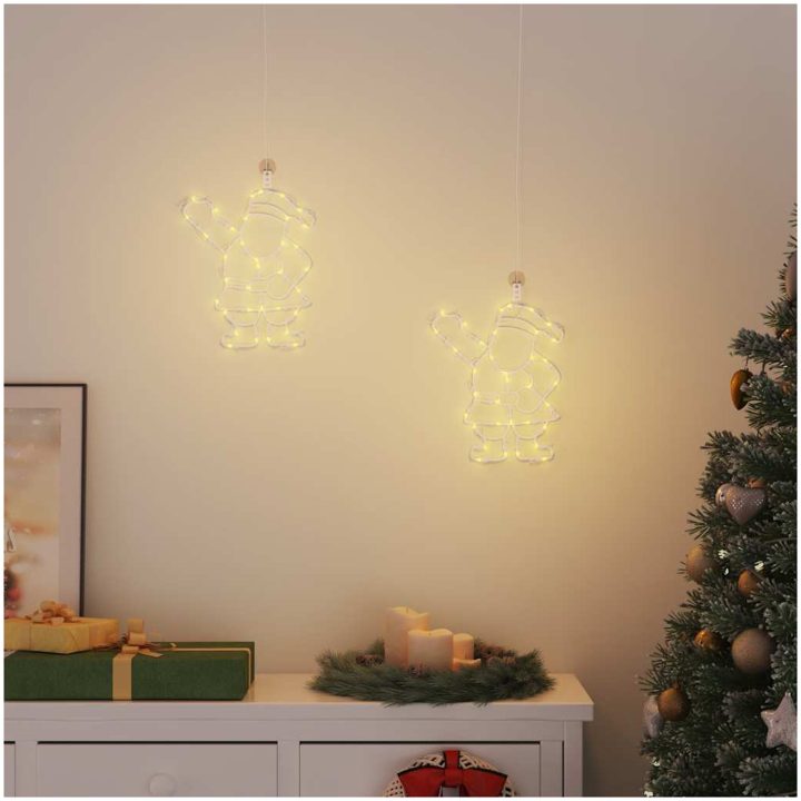 Julbelysning jultomten silhuett 2 st 35 LEDs varmvit vidaXL – bild 3