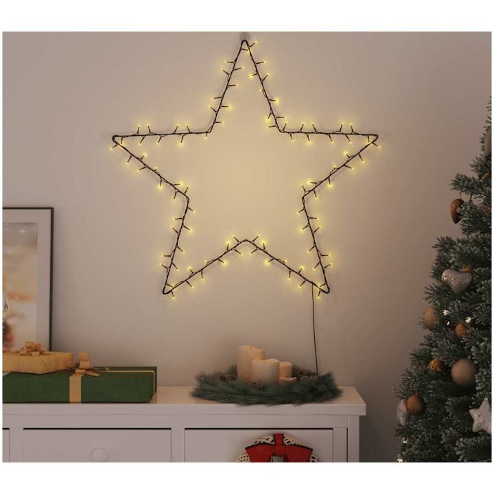 Julbelysning stjärna silhuett 115 LEDs varmvit vidaXL 90 x 87 cm – bild 2