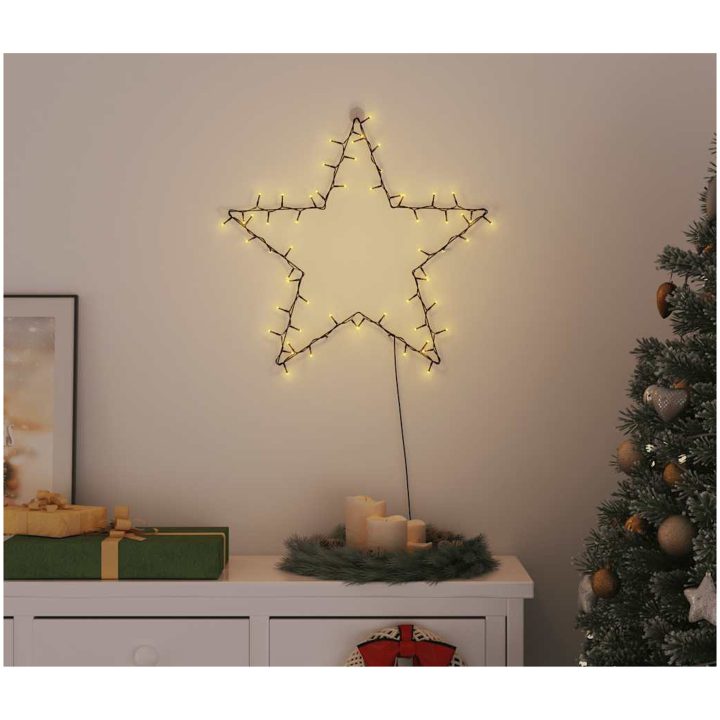 Julbelysning stjärna silhuett 80 LEDs varmvit vidaXL 60 x 59 cm – bild 2