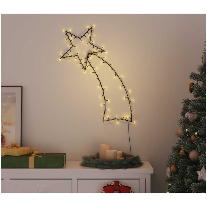 Julbelysning stjärnskott silhuett 115 LEDs varmvit vidaXL 56 x 90 cm – bild 2