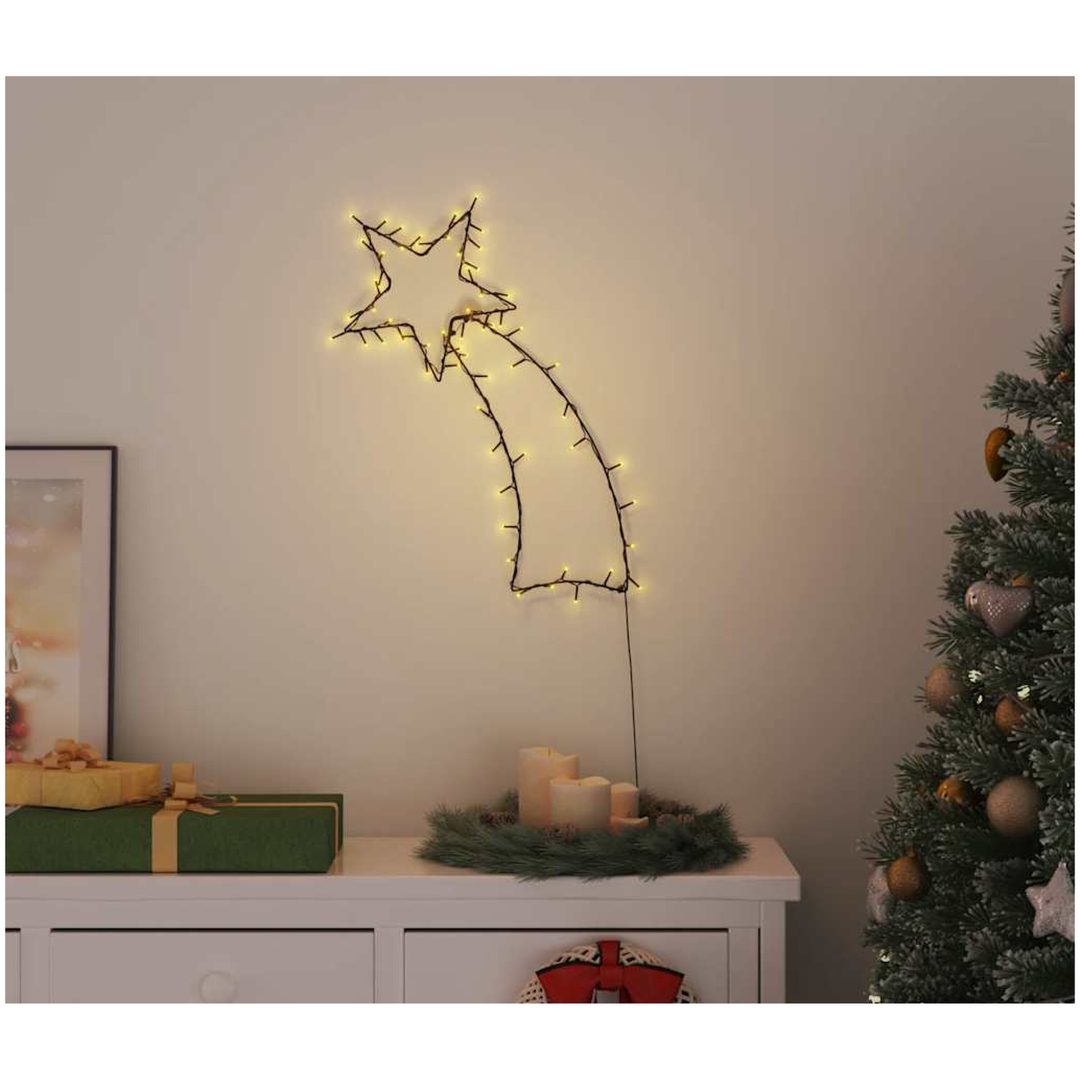Julbelysning stjärnskott silhuett 80 LEDs varmvit vidaXL 29 x 61 cm – bild 2
