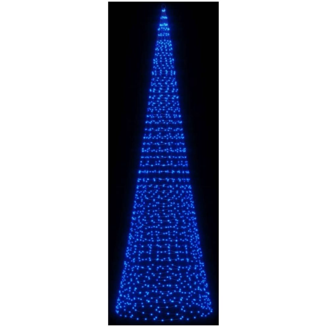 Julbelysning till flaggstång 1534 LEDs blå 500 cm vidaXL 500 cm – bild 3