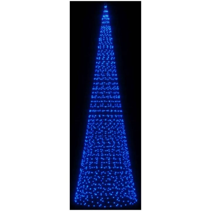 Julbelysning till flaggstång 1534 LEDs blå 500 cm vidaXL 500 cm – bild 3
