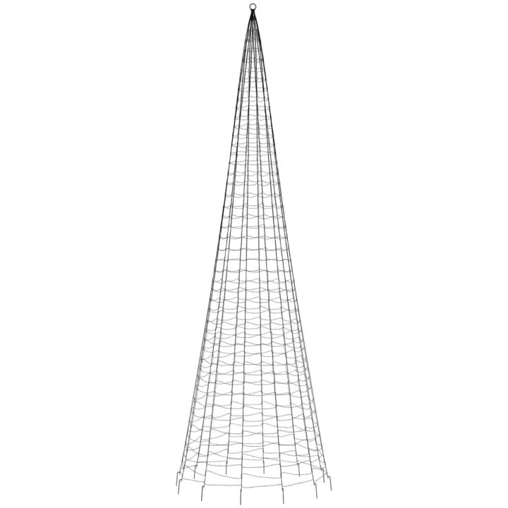 Julbelysning till flaggstång 1534 LEDs blå 500 cm vidaXL 500 cm – bild 5