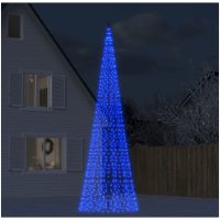Julbelysning till flaggstång 1534 LEDs blå 500 cm vidaXL