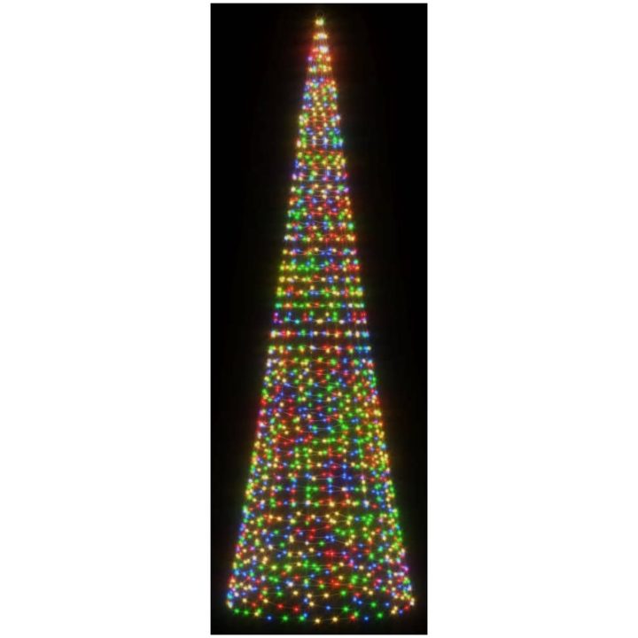 Julbelysning till flaggstång 1534 LEDs färgglad vidaXL 500 cm – bild 3