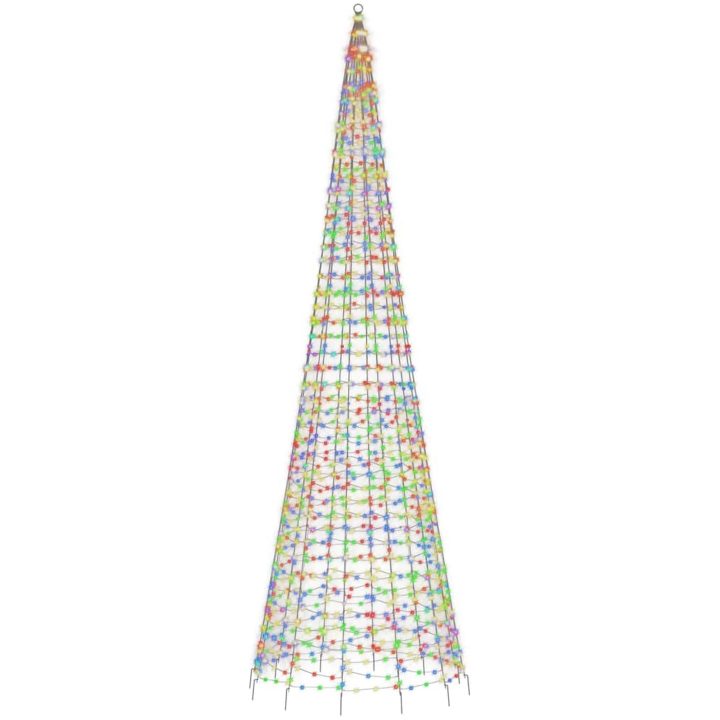 Julbelysning till flaggstång 1534 LEDs färgglad vidaXL 500 cm – bild 4