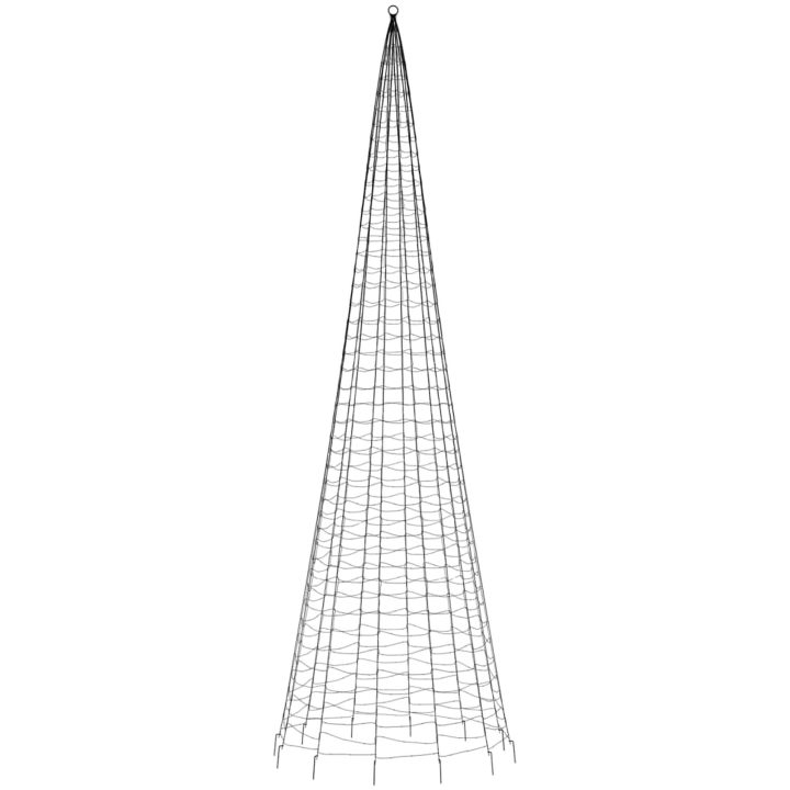 Julbelysning till flaggstång 1534 LEDs färgglad vidaXL 500 cm – bild 5