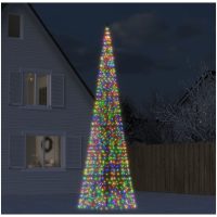 Julbelysning till flaggstång 1534 LEDs färgglad vidaXL