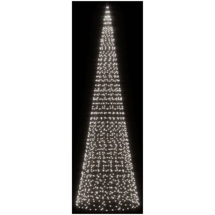 Julbelysning till flaggstång 1534 LEDs kallvit vidaXL 500 cm – bild 3