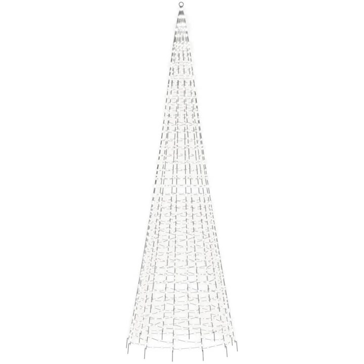 Julbelysning till flaggstång 1534 LEDs kallvit vidaXL 500 cm – bild 4