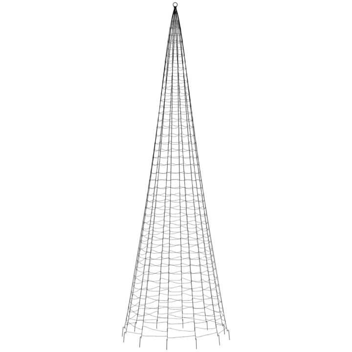Julbelysning till flaggstång 1534 LEDs kallvit vidaXL 500 cm – bild 5