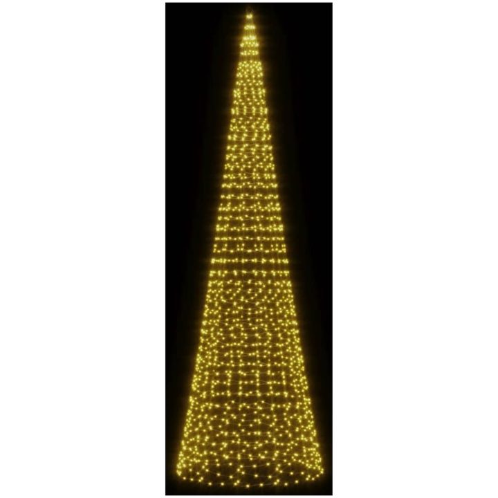 Julbelysning till flaggstång 1534 LEDs varmvit vidaXL 500 cm – bild 3