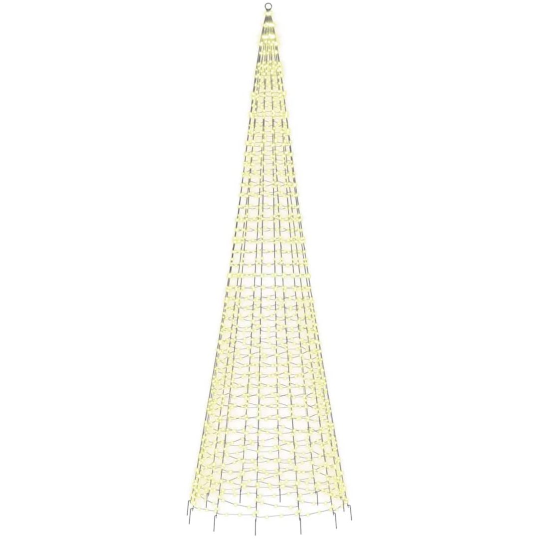 Julbelysning till flaggstång 1534 LEDs varmvit vidaXL 500 cm – bild 4