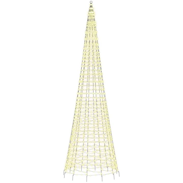 Julbelysning till flaggstång 1534 LEDs varmvit vidaXL 500 cm – bild 4