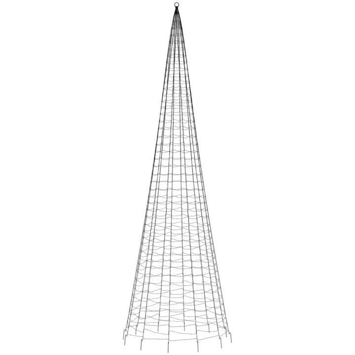 Julbelysning till flaggstång 1534 LEDs varmvit vidaXL 500 cm – bild 5