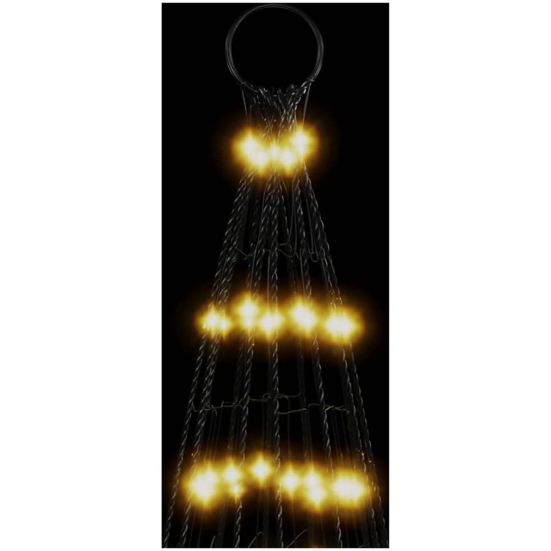 Julbelysning till flaggstång 1534 LEDs varmvit vidaXL 500 cm – bild 6