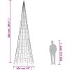 Julbelysning till flaggstång 1534 LEDs varmvit vidaXL 500 cm – miniatyr 10