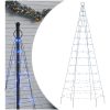 Julbelysning till flaggstång 200 LEDs blå vidaXL 180 cm – miniatyr 2