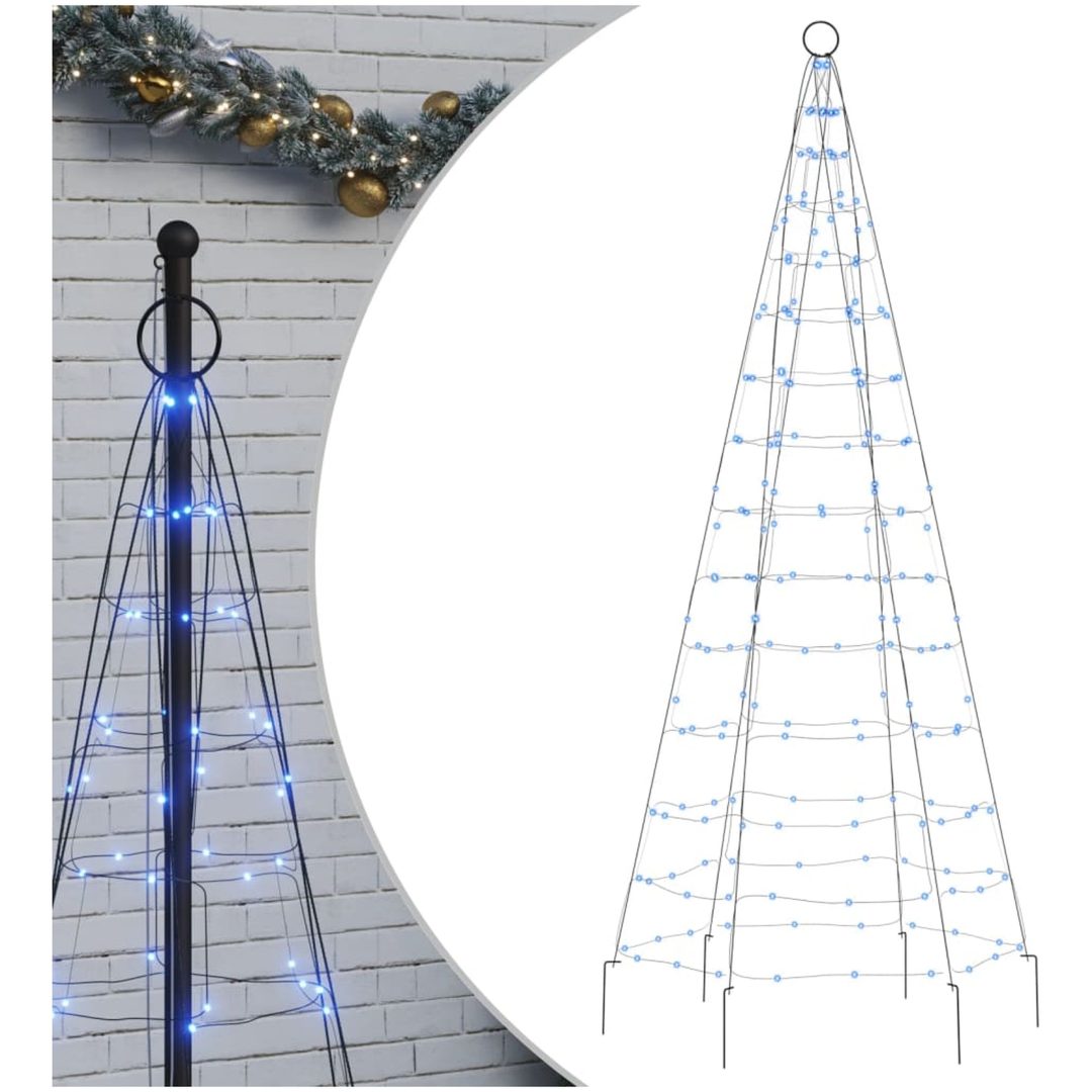 Julbelysning till flaggstång 200 LEDs blå vidaXL 180 cm – bild 2