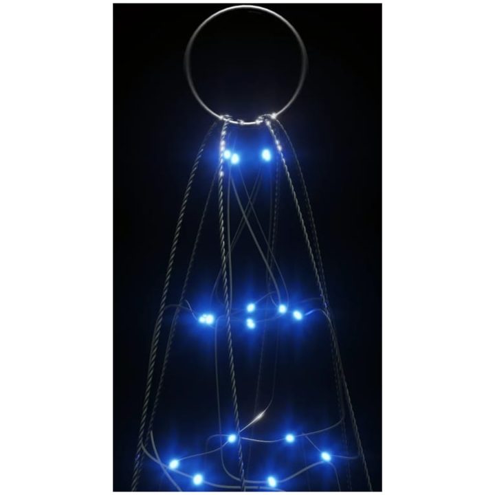 Julbelysning till flaggstång 200 LEDs blå vidaXL 180 cm – bild 6