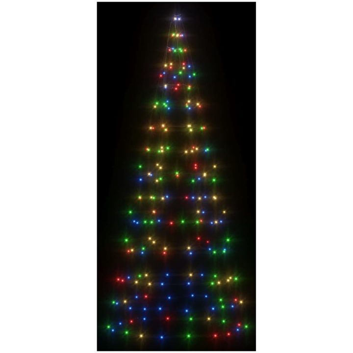 Julbelysning till flaggstång 200 LEDs färgglad 180 cm vidaXL 180 cm – bild 3