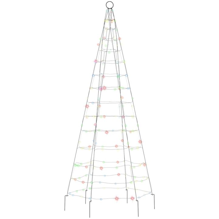 Julbelysning till flaggstång 200 LEDs färgglad 180 cm vidaXL 180 cm – bild 4