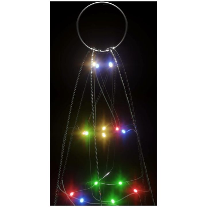 Julbelysning till flaggstång 200 LEDs färgglad 180 cm vidaXL 180 cm – bild 6