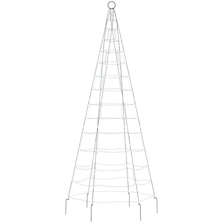 Julbelysning till flaggstång 200 LEDs kallvit 180 cm vidaXL 180 cm – bild 4