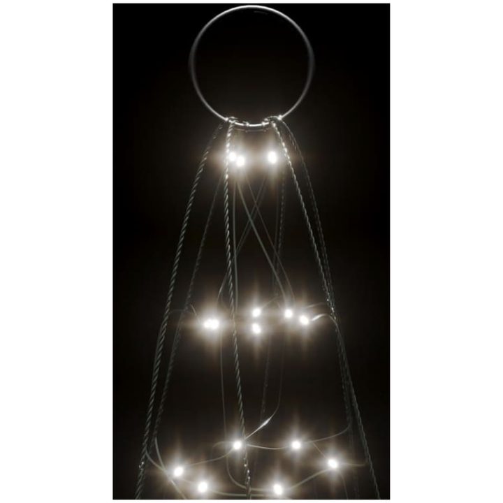 Julbelysning till flaggstång 200 LEDs kallvit 180 cm vidaXL 180 cm – bild 6
