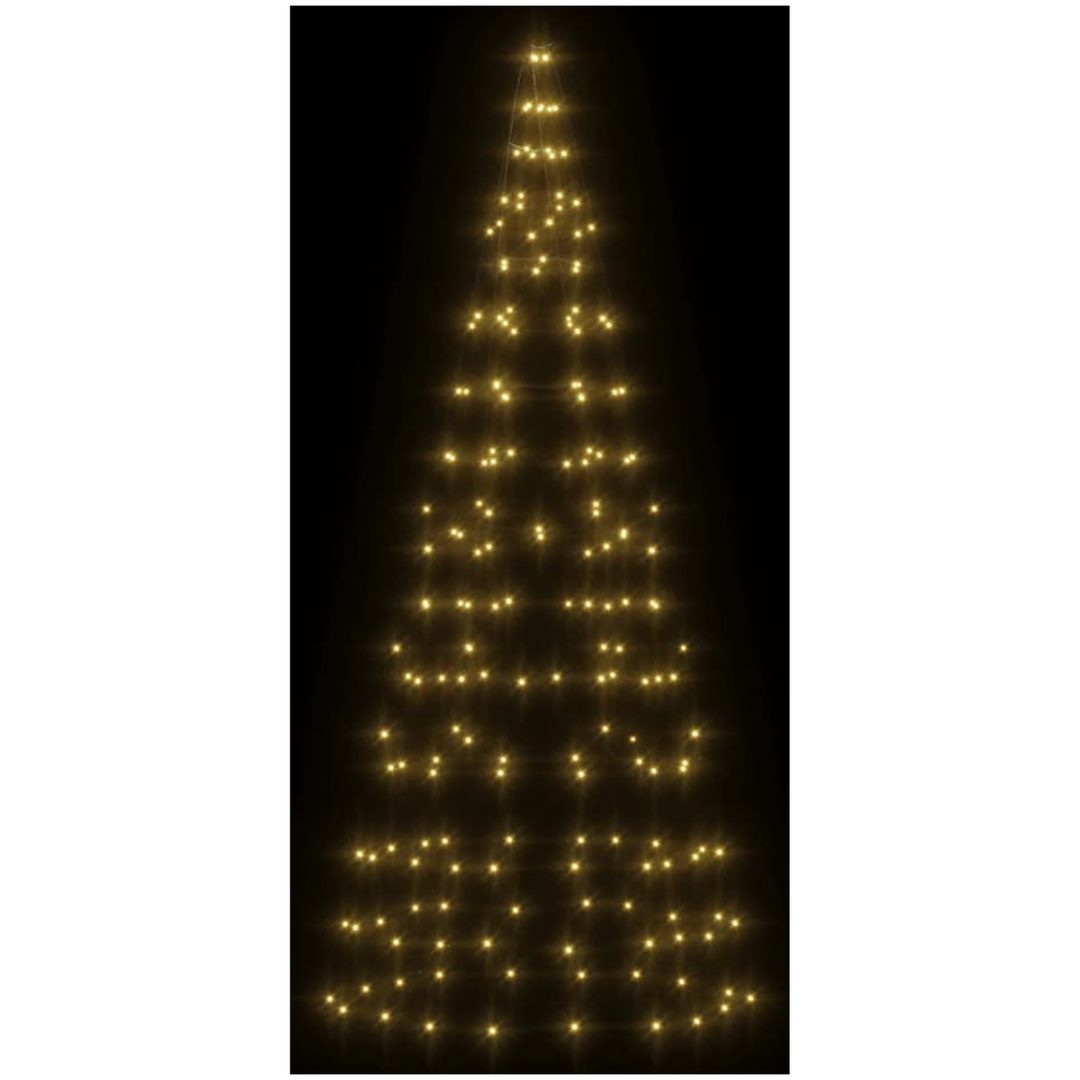 Julbelysning till flaggstång 200 LEDs varmvit vidaXL 180 cm – bild 3