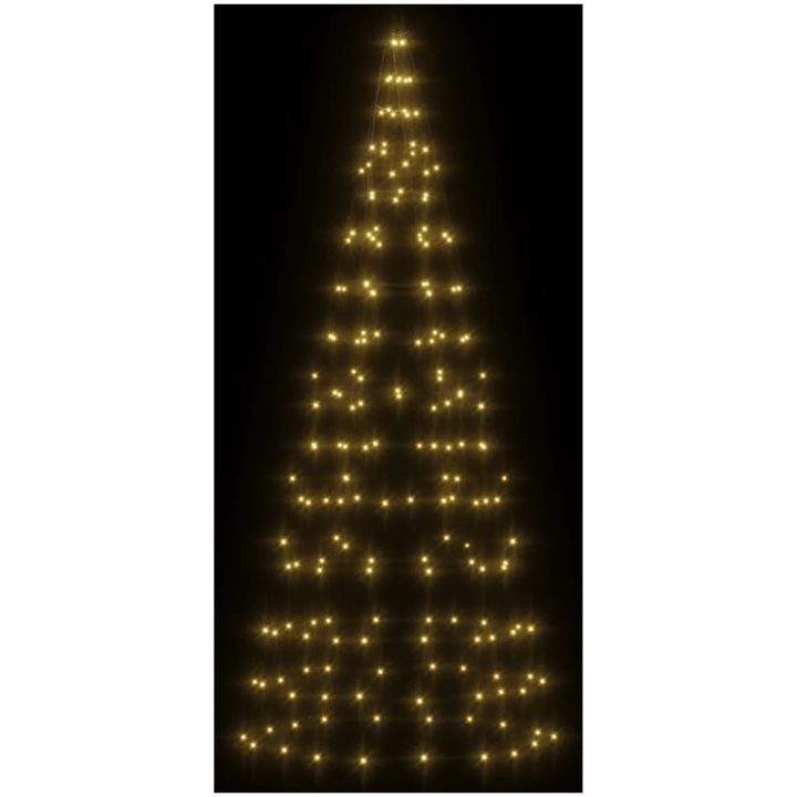 Julbelysning till flaggstång 200 LEDs varmvit vidaXL 180 cm – bild 3