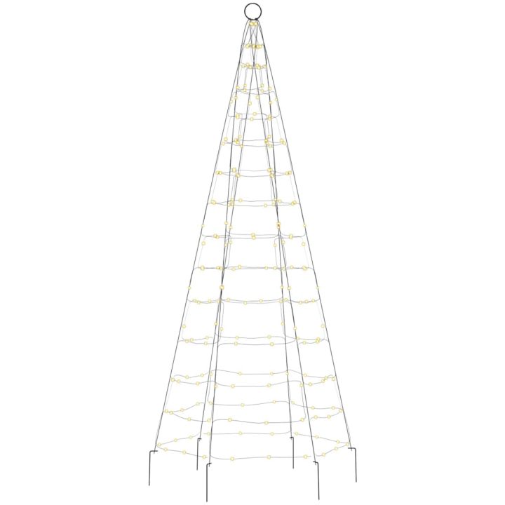 Julbelysning till flaggstång 200 LEDs varmvit vidaXL 180 cm – bild 4