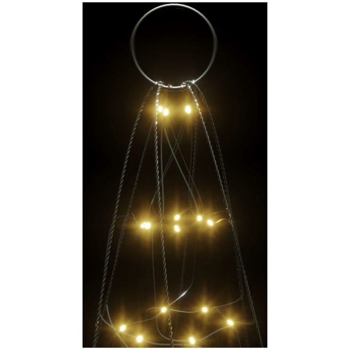 Julbelysning till flaggstång 200 LEDs varmvit vidaXL 180 cm – bild 6