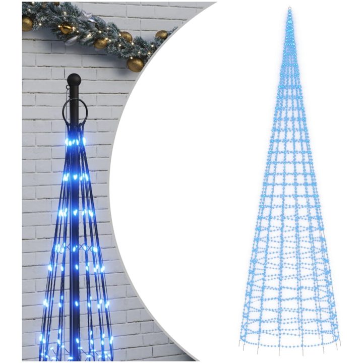 Julbelysning till flaggstång 3000 LEDs blå 800 cm vidaXL 800 cm – bild 2