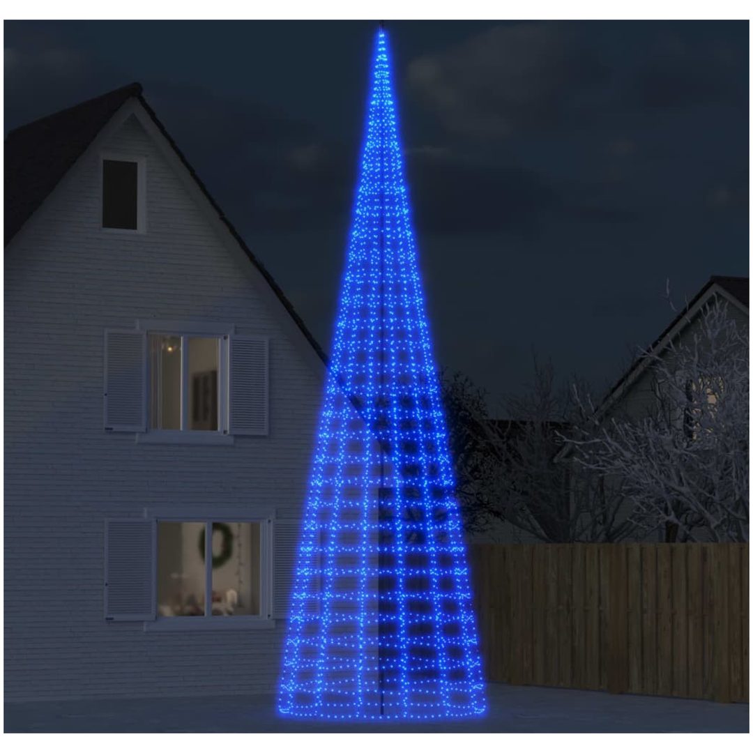 Julbelysning till flaggstång 3000 LEDs blå 800 cm vidaXL 800 cm