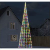 Julbelysning till flaggstång 3000 LEDs färgglad vidaXL