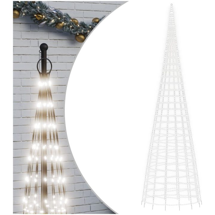 Julbelysning till flaggstång 3000 LEDs kallvit 800 cm vidaXL 800 cm – bild 2