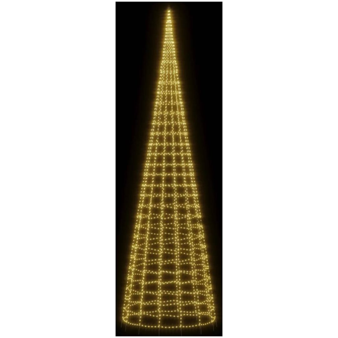 Julbelysning till flaggstång 3000 LEDs varmvit vidaXL 800 cm – bild 3
