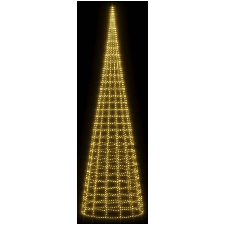 Julbelysning till flaggstång 3000 LEDs varmvit vidaXL 800 cm – bild 3