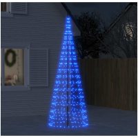Julbelysning till flaggstång 550 LEDs blå vidaXL